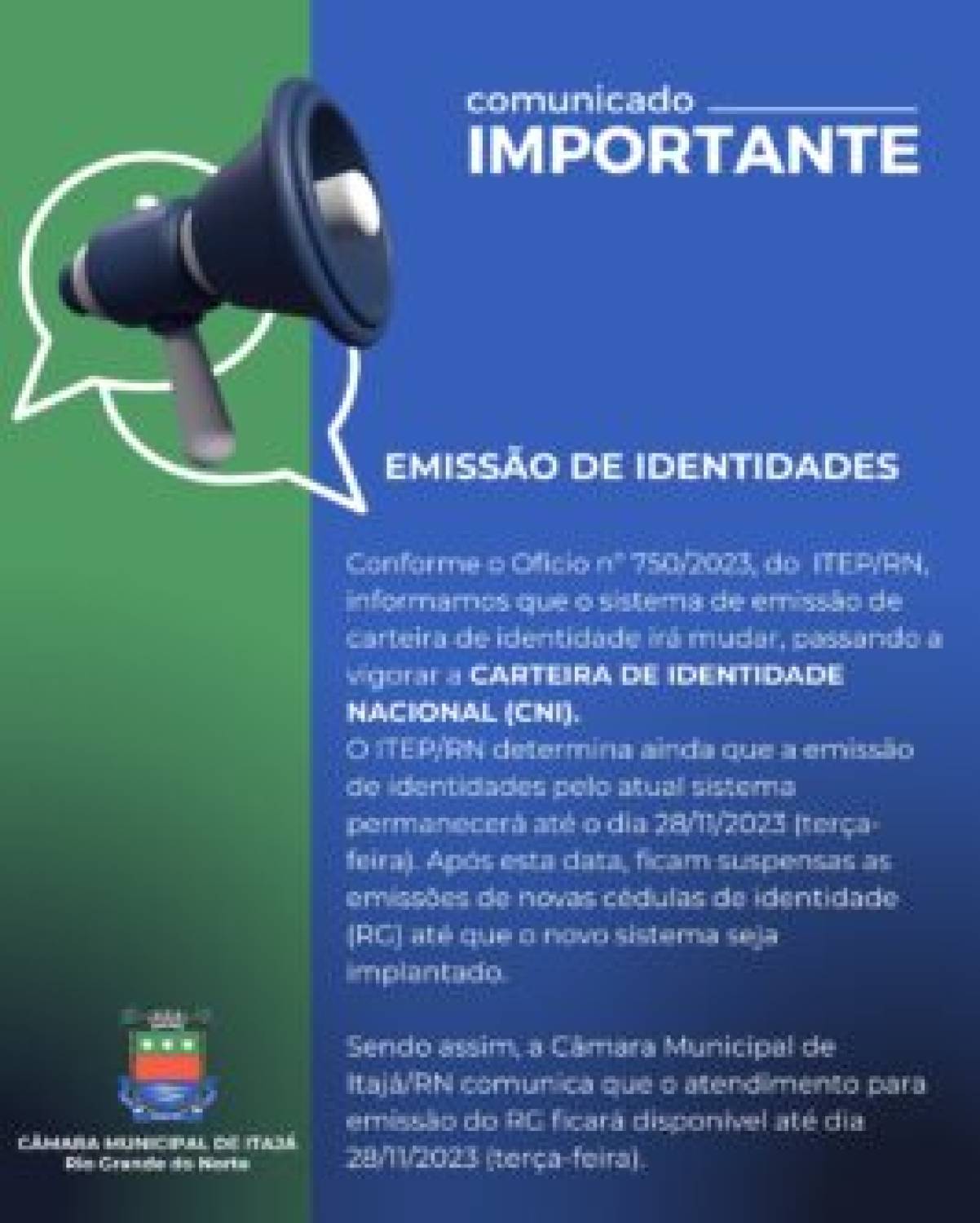 COMUNICADO IMPORTANTE!  